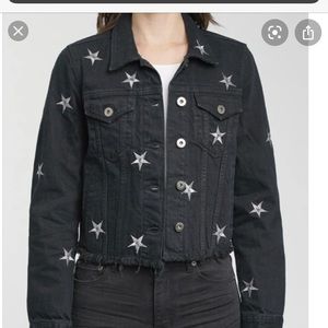 Pistola black jean jacket with stars